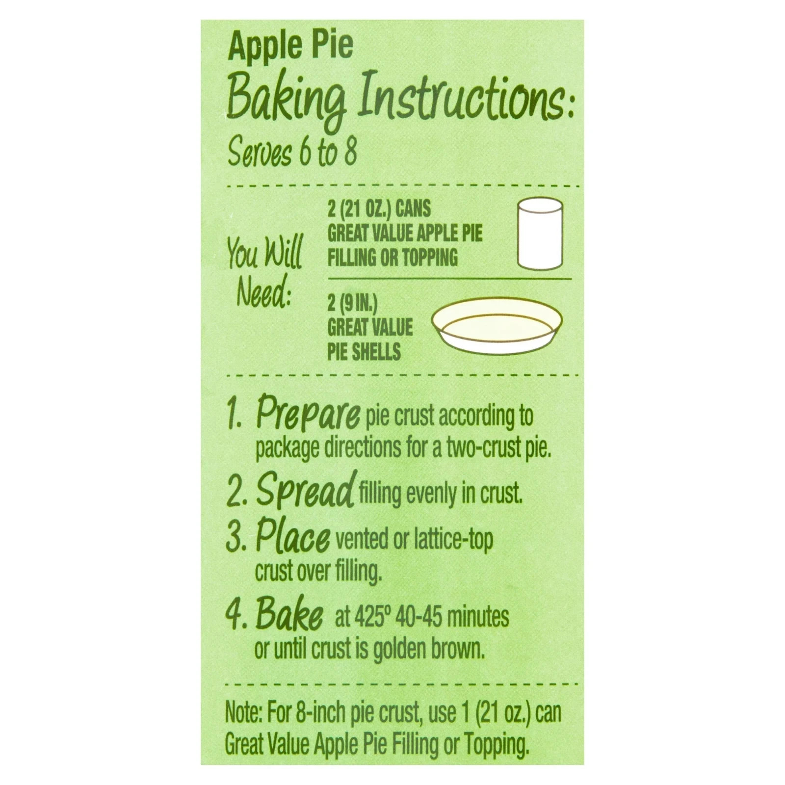 (4 pack) Great Value Apple Pie Filling or Topping, 21 oz