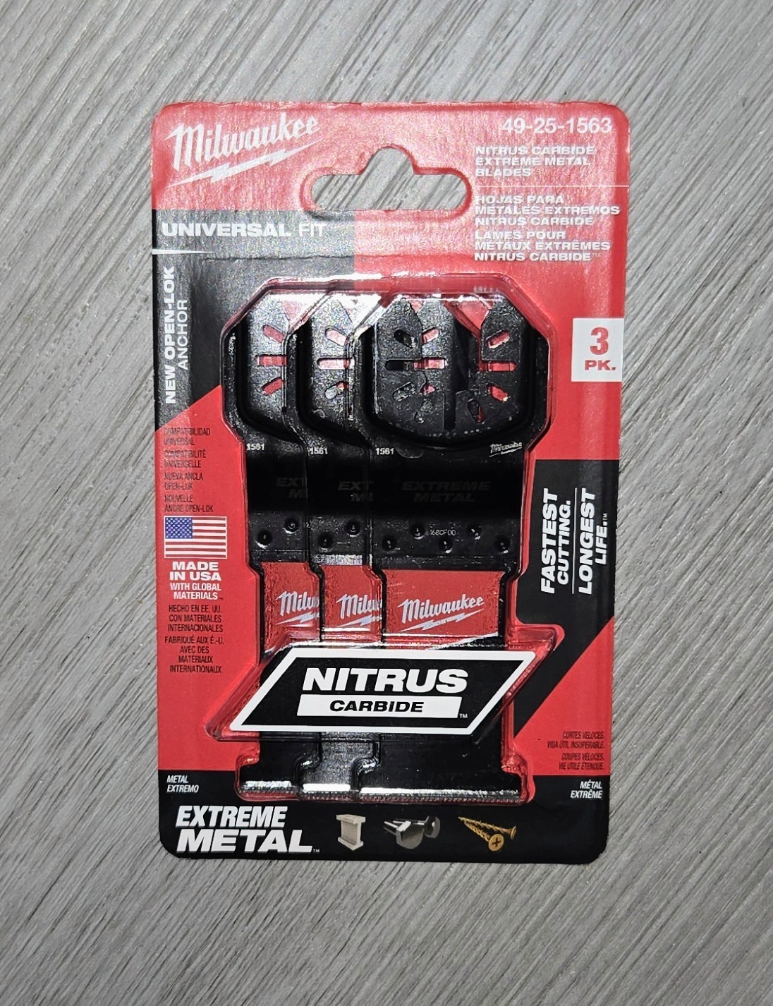 3- Pack Milwaukee Nitrus Carbide Oscillating Blades Extreme Metals