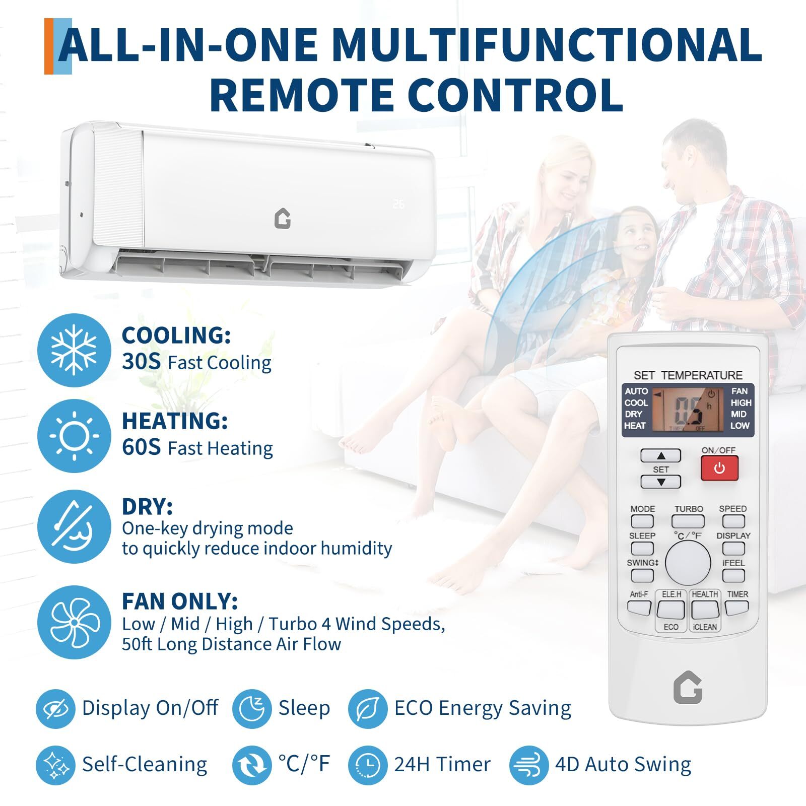 24000 BTU Mini Split Air Conditioner 19 SEER Inverter AC Unit and Heat Pump 230V