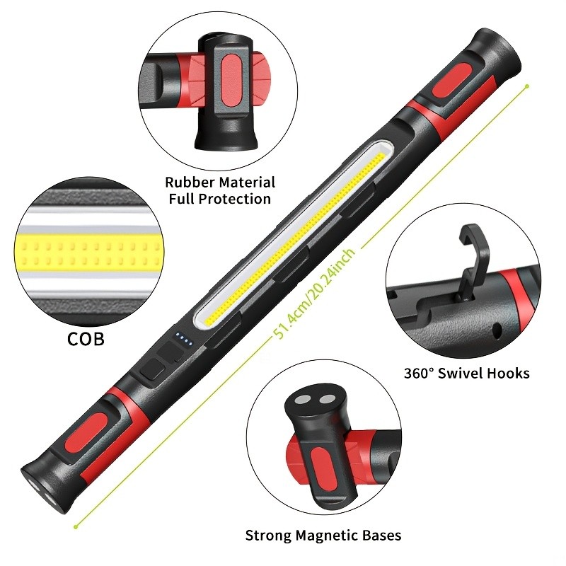 3000LM Underhood Work Light Bar, Rechargeable LED Hanging Light for Auto Repair