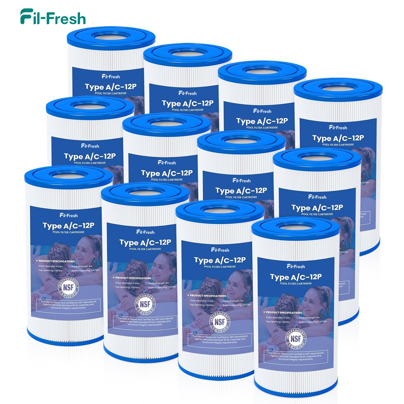 4/6/12-Pack Intex Type A or C Pool Filter Cartridge for Intex Easy Set Pools