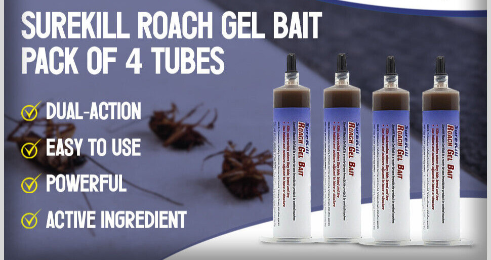Neogen SureKill 4 x 40 gram Tubes Cockroach German Roach Control Killer Bait Gel