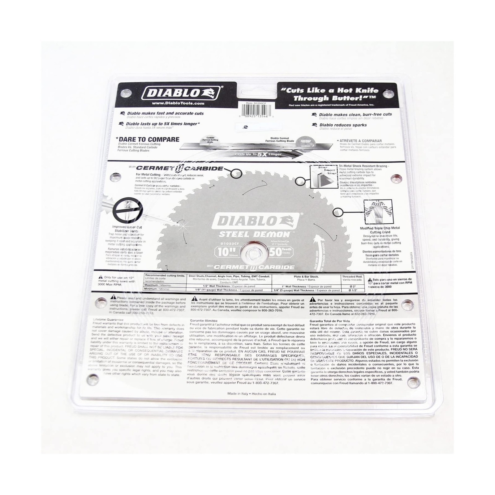 10 Inch Metal Cutting Saw Blade, 50 TCG Teeth, for Medium Metal