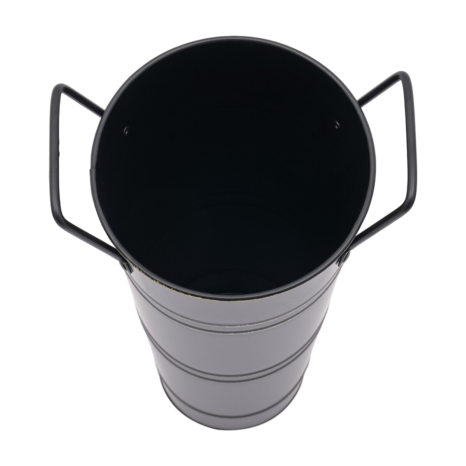 8 Pack Black Galvanized Metal Flower Bucket Vases 9.06 In