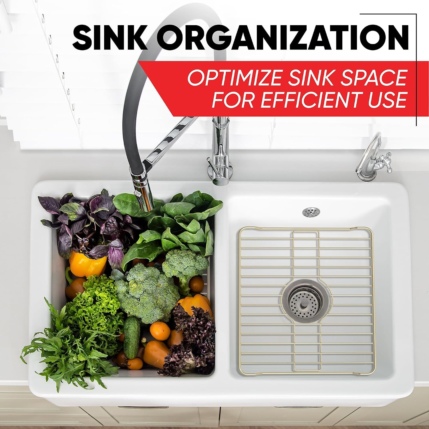 Sink Protectors for Kitchen Protective Metal Grid 18.1×12.3×1 inches Black Mat