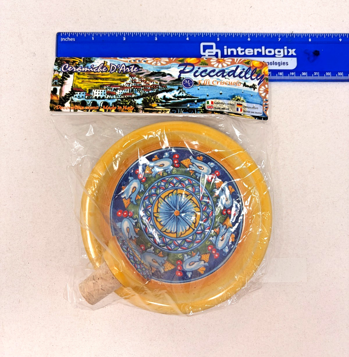 DO NOT POST YET-Ceramiche d’Arte Italy WINE COASTER & CERAMIC STOPPER