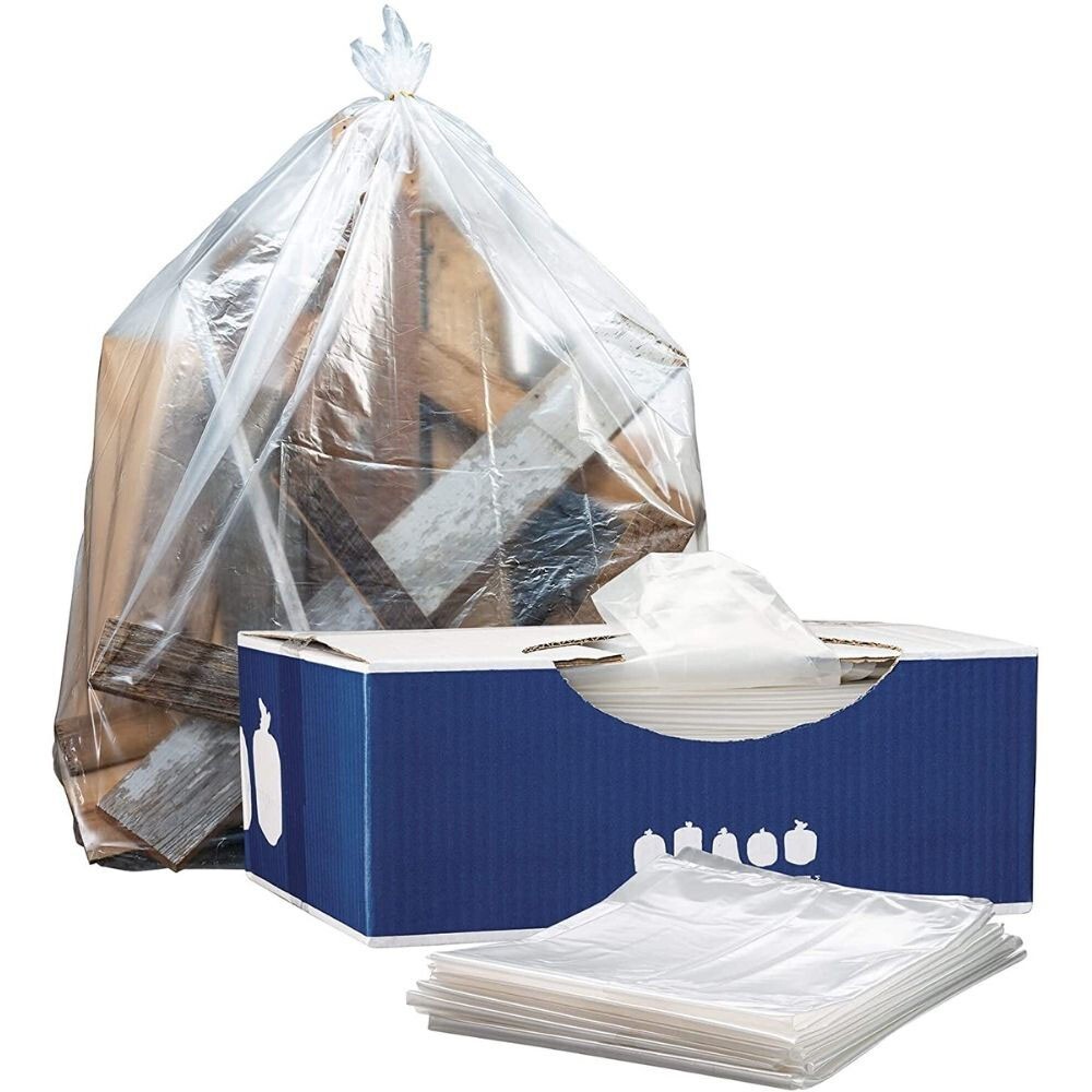 Plasticplace 42 Gallon Contractor Trash Bags – Clear, case of 50 bags