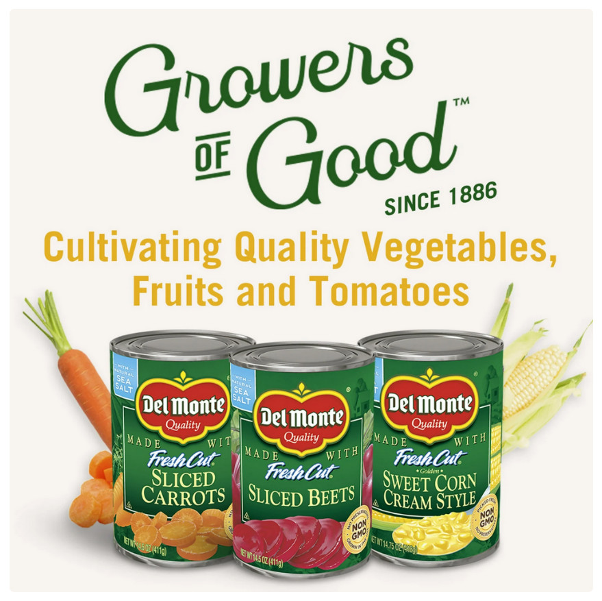 Del Monte Golden Sweet Whole Kernel Corn, Canned Vegetables 15.25 oz Can (Pk 4)