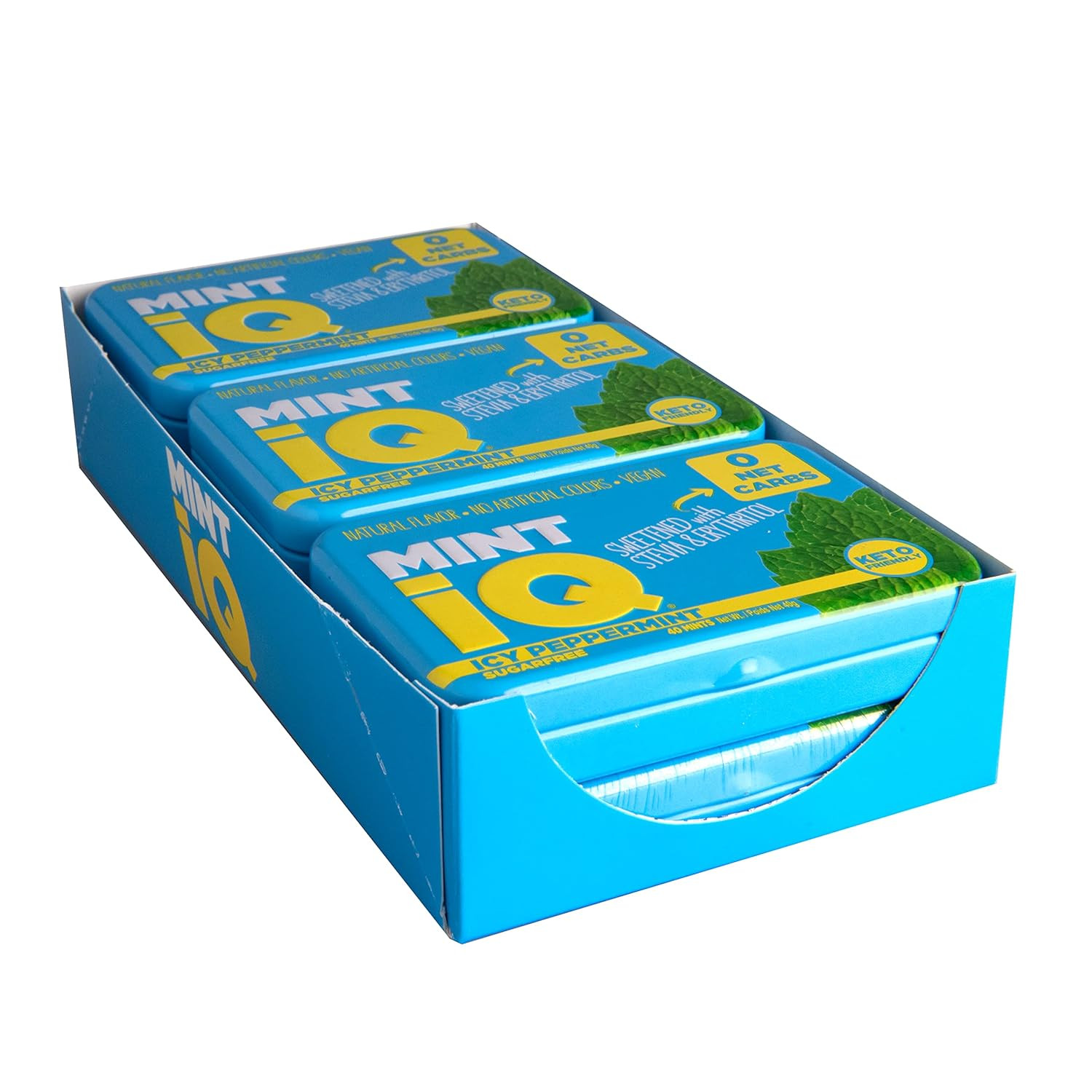 Big Sky MINT Iq Icy Peppermint Mint Candy 40 Grams Pack of 6 Tins in Display