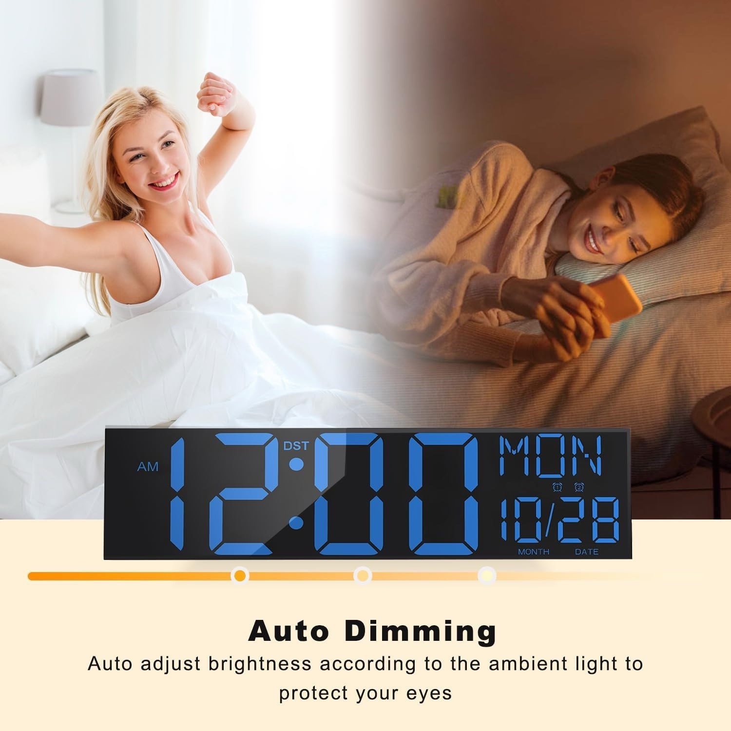 JALL 30″ Large Digital Wall Mount Clock with Remote Control, Alarm