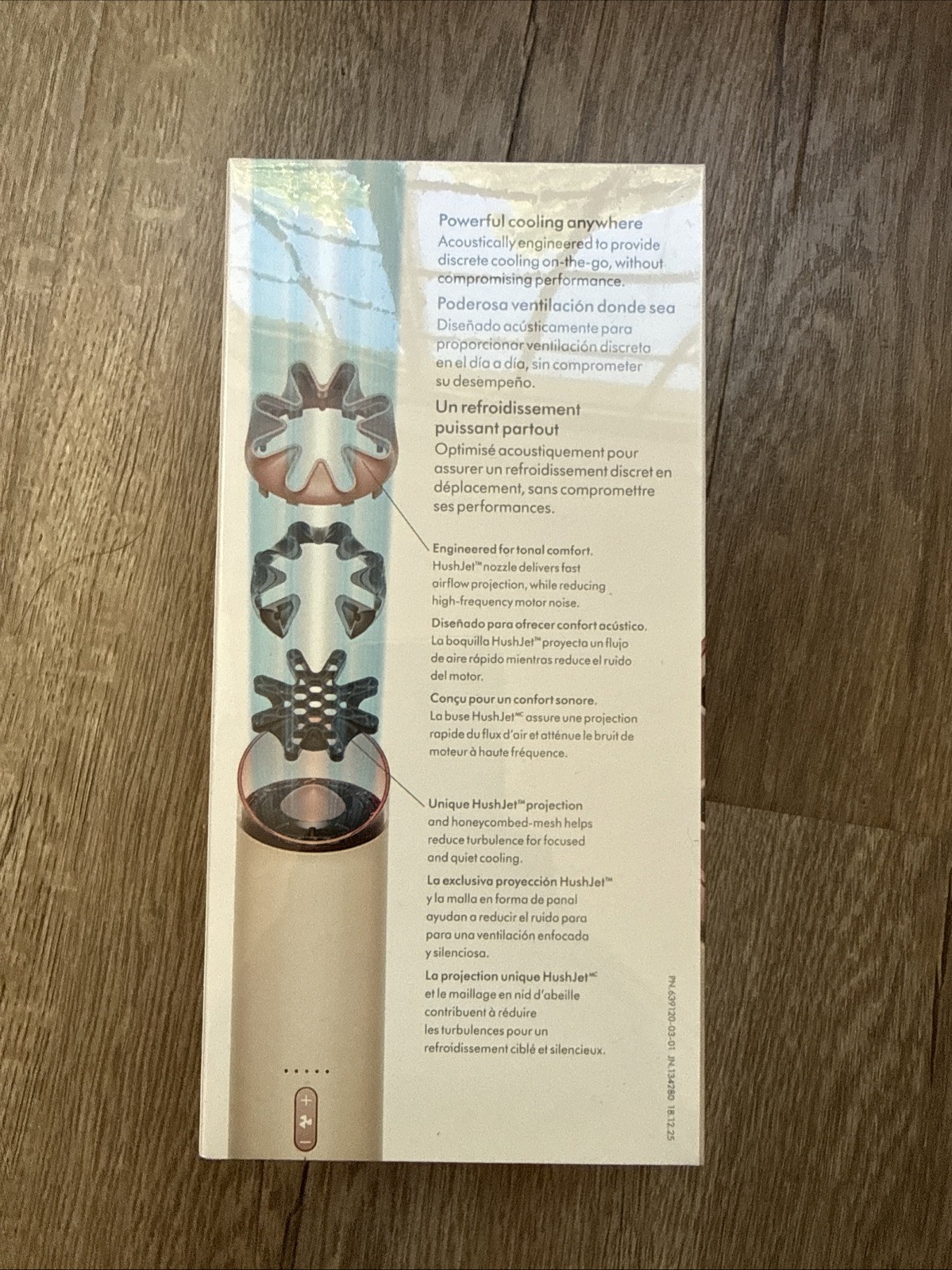 NEW Sealed Dyson HushJet Mini Cool Rechargeable Desk Wearable Fan Stone Blush