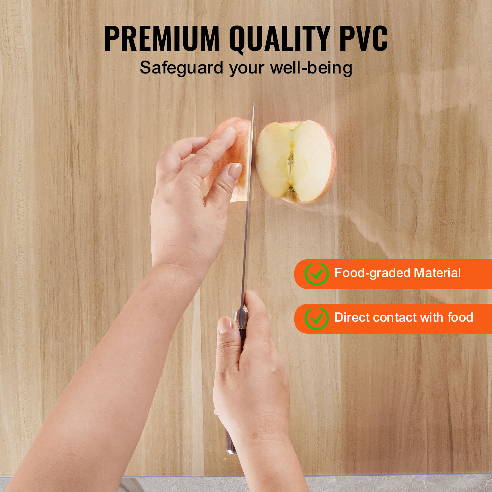VEVOR PVC Table Protector 42×72 Inch Clear Plastic Desk Protector 2.0mm Thick