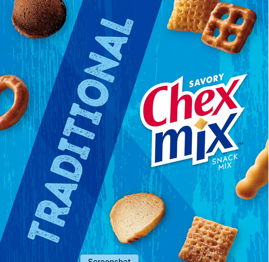 Chex Mix Snack Mix Single Serve Pouch Traditional, 1.75 Oz (Pack of 60)