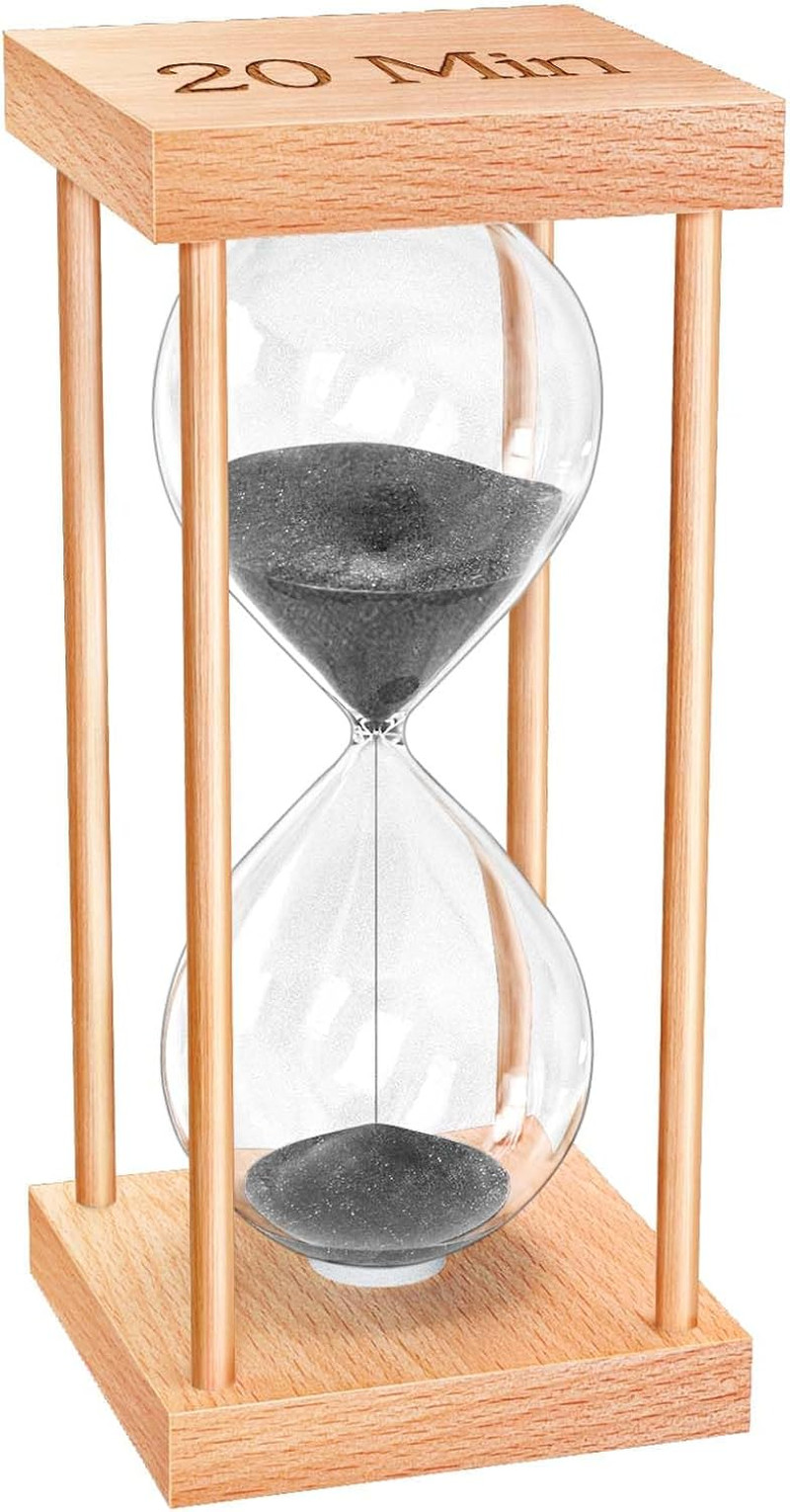20 Minute Sand Timer 20 Min Wood Small Hourglass Timer Black Sand Clock Wooden