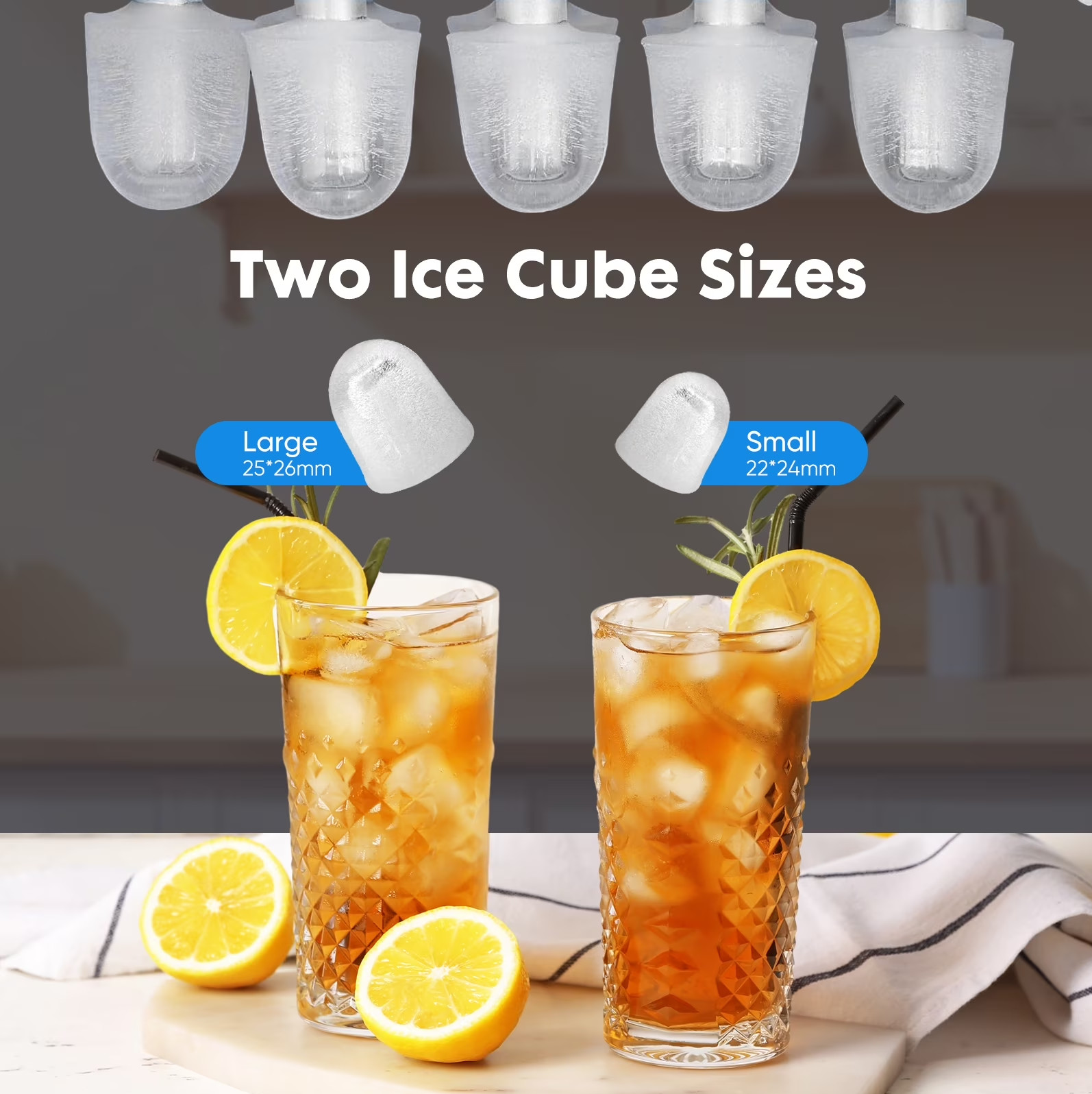 Portable Countertop Bullet Ice Maker Ice Machine with Ice Scoop 26lbs/24hrs