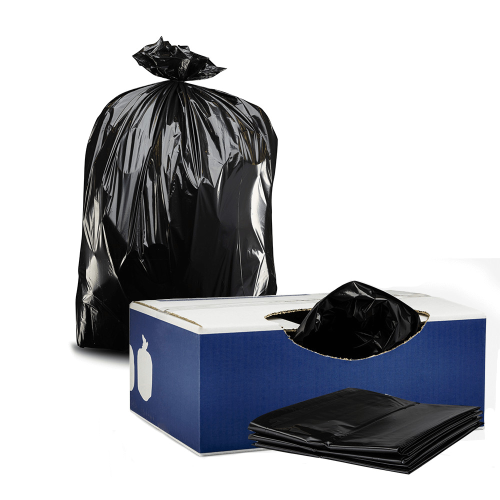 Plasticplace 55-60 Gallon Contractor Bags- Black, Case of 50 bags