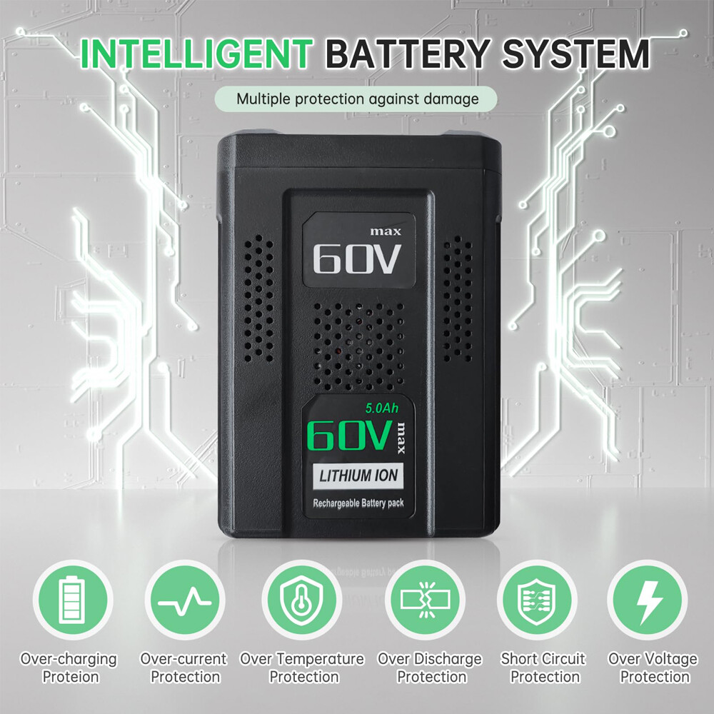60V 5Ah Replacement Battery for Greenworks 60V Max Cordless Power Tools