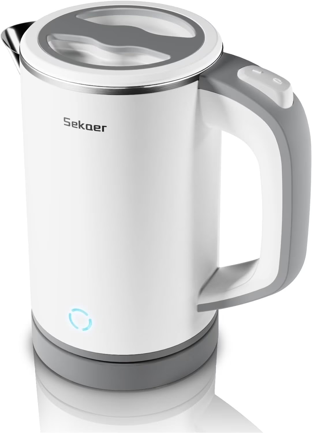 Travel Electric Tea Kettle 0.8L Stainless Steel Auto Shut-Off Boil-Dry White