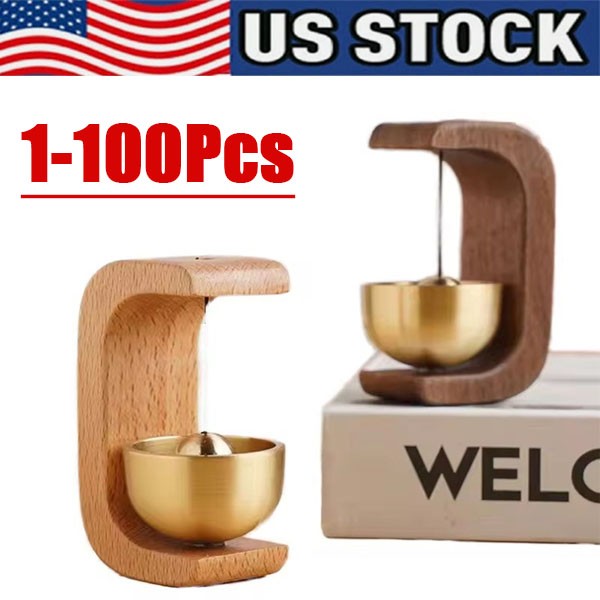 Magnetic Wind Chime DoorBell Doorway Setting Wooden-Copper for Coffee Shop/Home