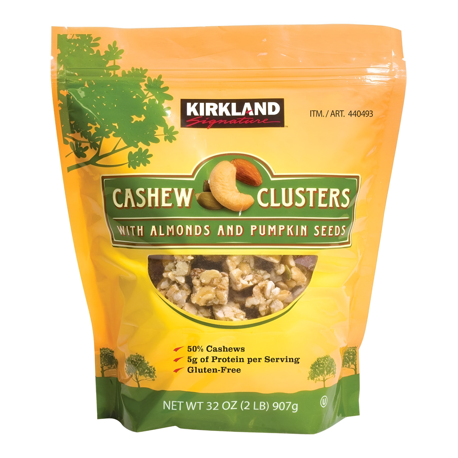Kirkland Signature Cashew Clusters with Almonds & Pumpkin Seeds 32Oz EXP 02/2027