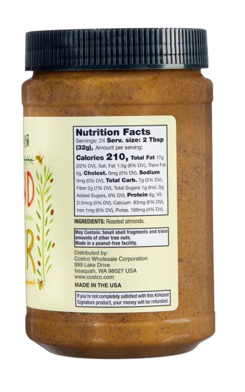 2 Jars Kirkland Signature Creamy Almond Butter, 27 oz Each – FREE SHIPPING !!!!