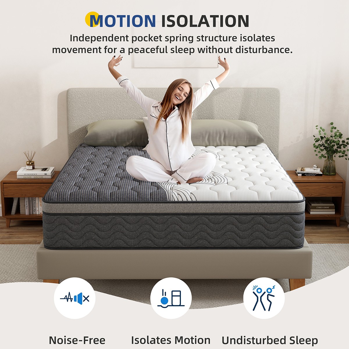 12 Inch Full Queen King Size Mattress Medium Firm Soft Memory Foam Hybrid Spring
