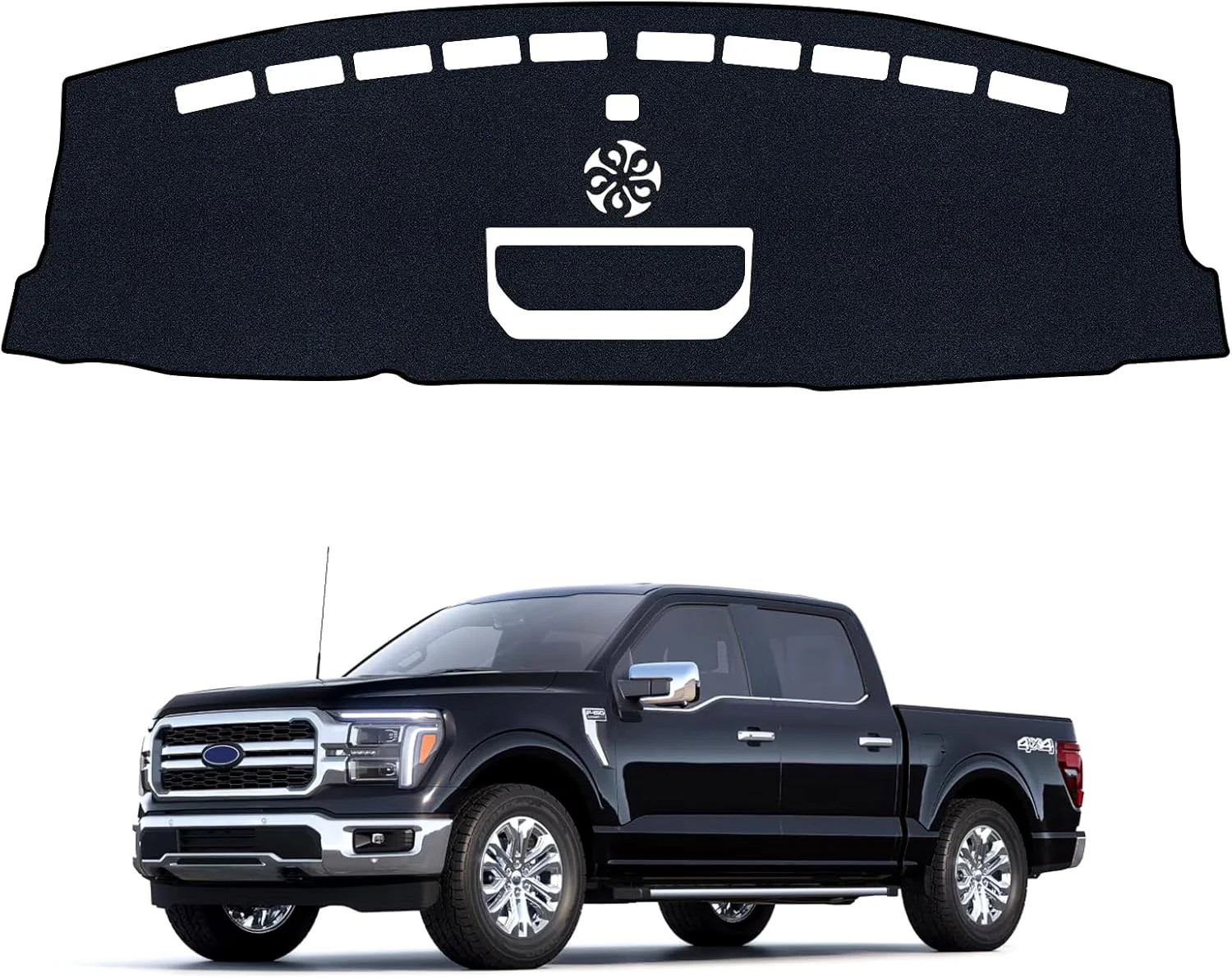 Dash Cover Compatible with 2021-2025 2026 Ford F150, Dashboard Cover Mat Non-Sli