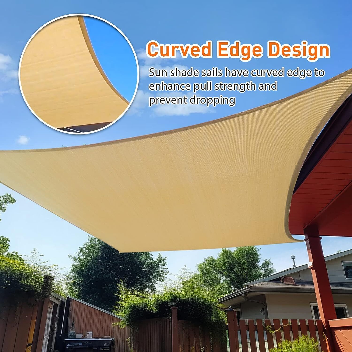 Sun Shade Sails Canopy Rectangle Awning Shelter Cover UV Blcok Yard Deck Outdoor