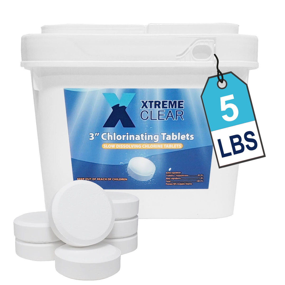 3″ Inch Stabilized Chlorine Tablets – Swimming Pools (10 LBS) Dissolving Tablets