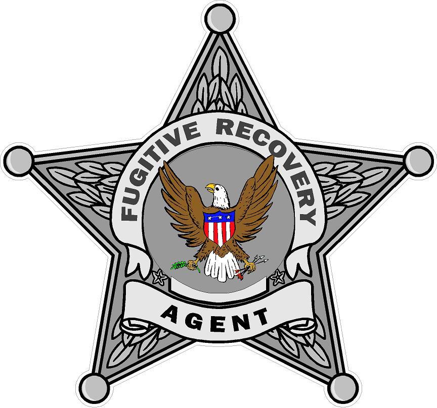 Fugitive Recovery Agent 5 point Badge Reflective Decal Sticker Police Bounty