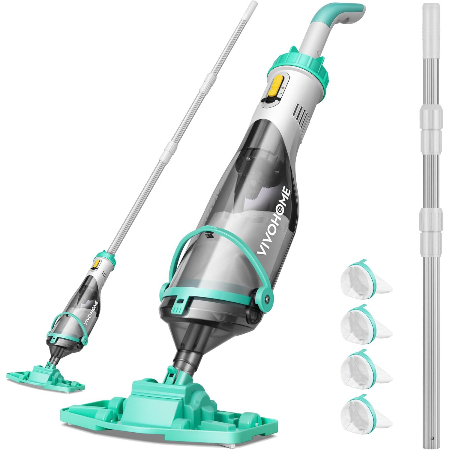 Cordless Rechargeable Pool Vacuum Handheld Pool Cleaner with Telescopic Pole