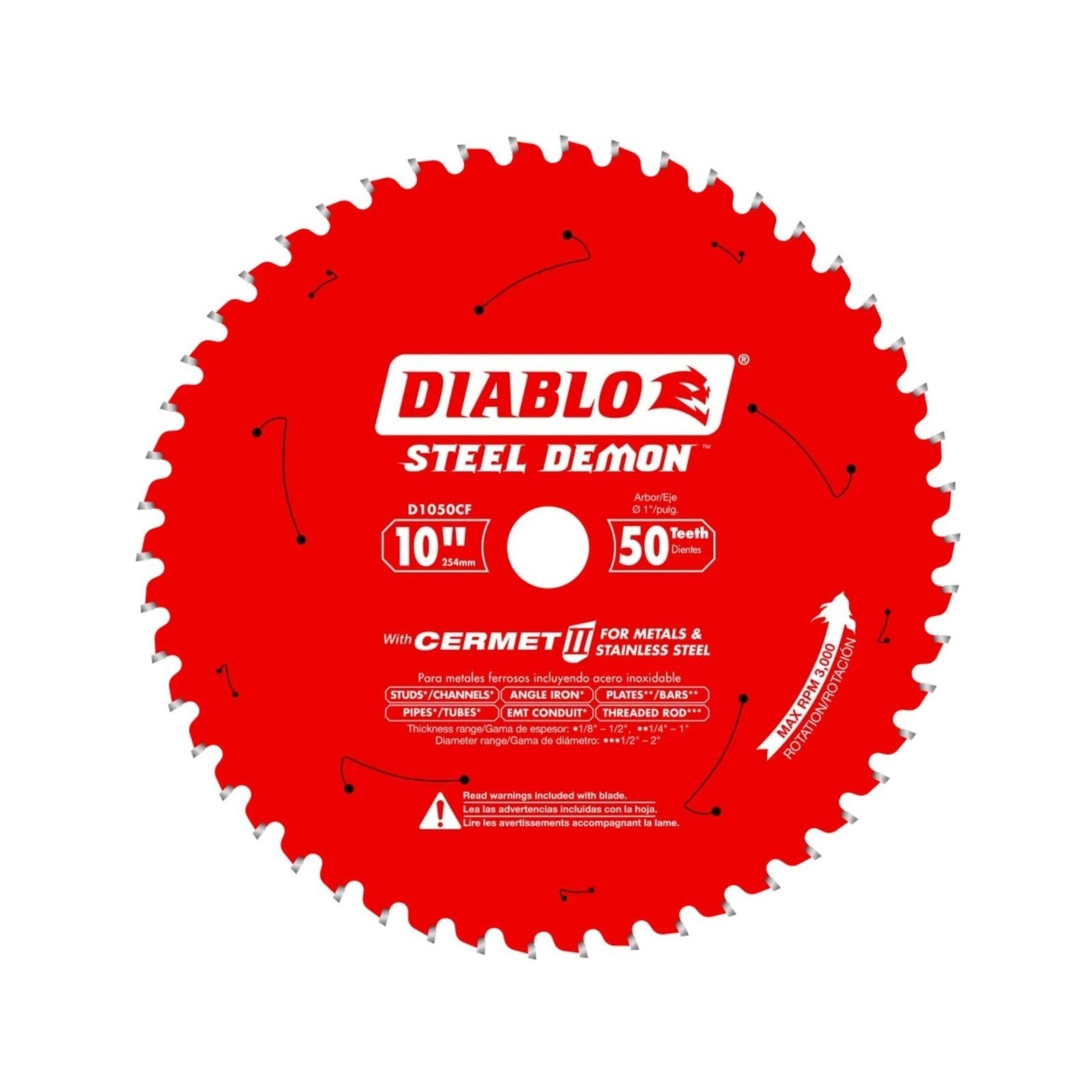 10 Inch Metal Cutting Saw Blade, 50 TCG Teeth, for Medium Metal