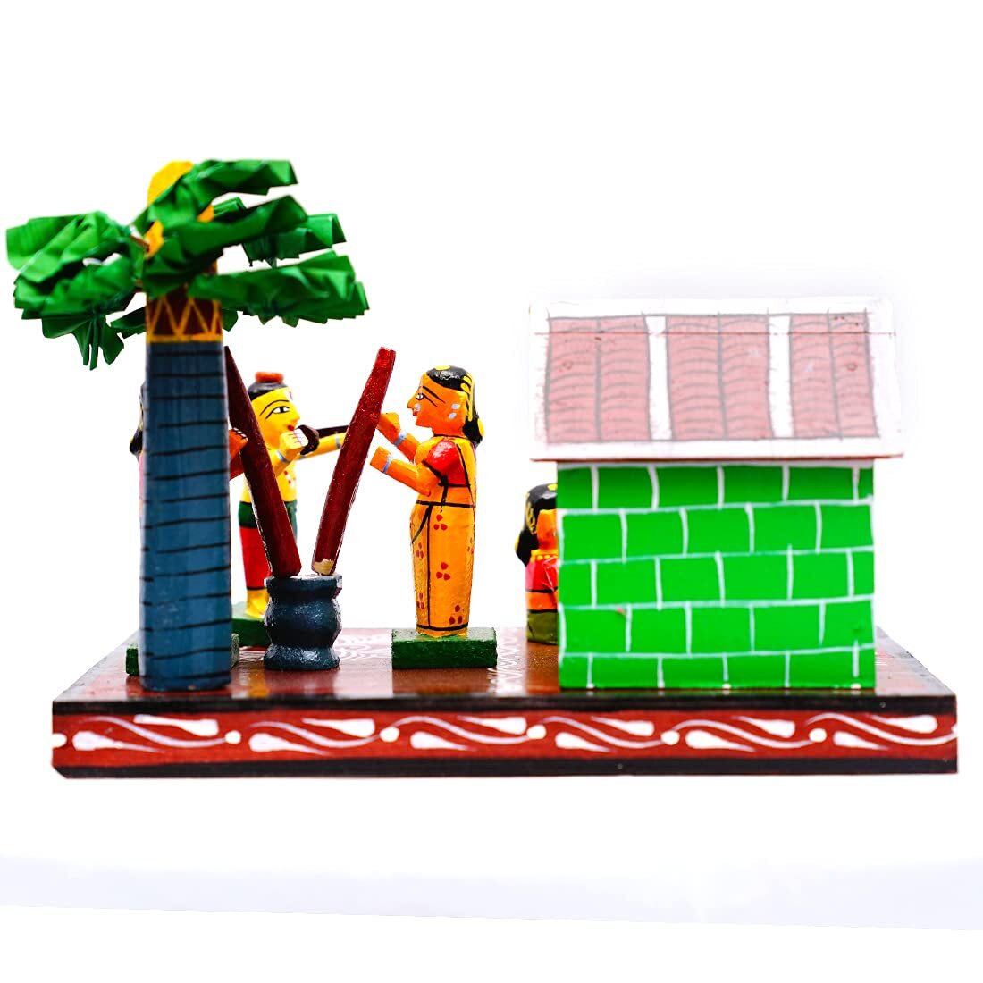 Traditional Sankranti Tree Hut & Rokali House Figurine Statue For Home Decor