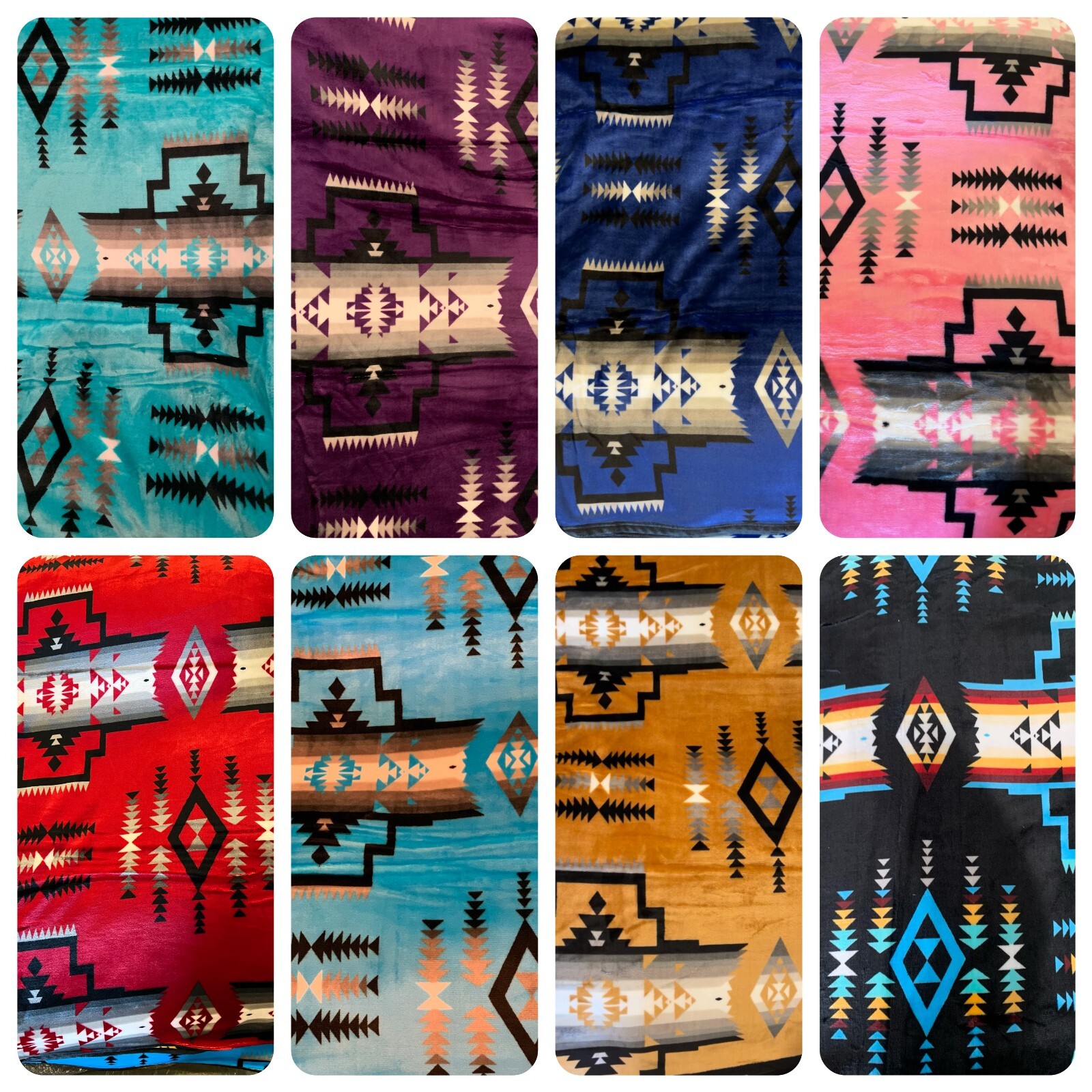 Native American Design Super Soft Plush Reversible Full Size Blanket