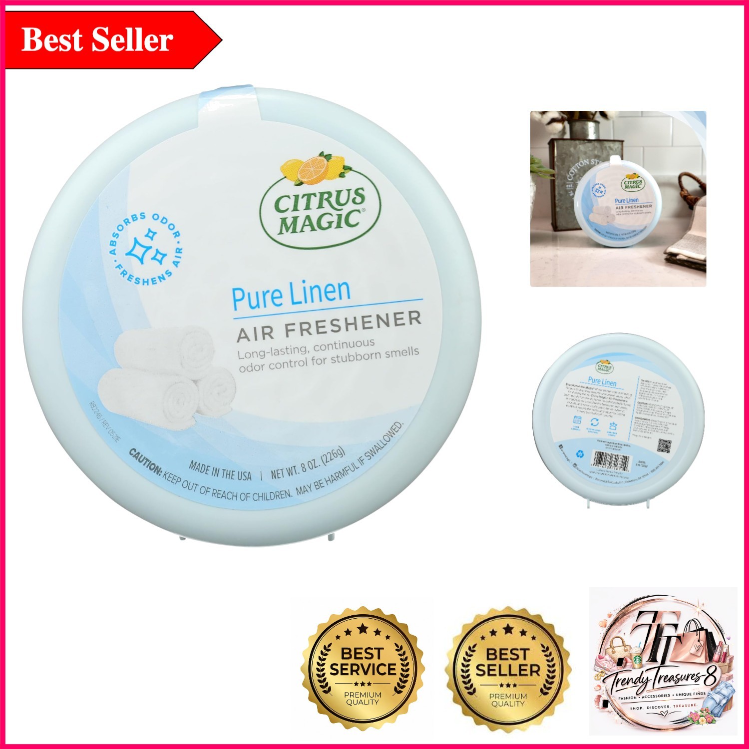 Citrus Magic Pure Linen Odor Absorber – 4 Weeks of Freshness