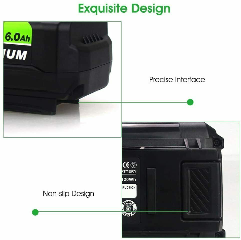 2X Battery & Charger For Ryobi 40V With LED Lithium-Ion 40-Volt OP406VNM OP40602