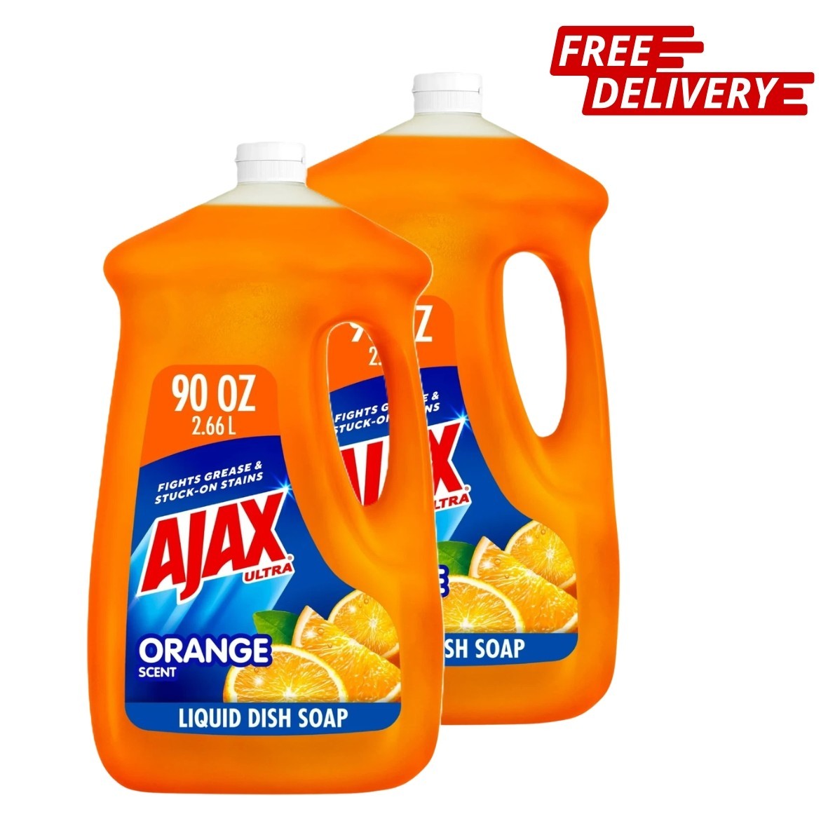 2pk Ajax Ultra Triple Action, Dishwashing Liquid Dish Soap, Orange 90 fl oz