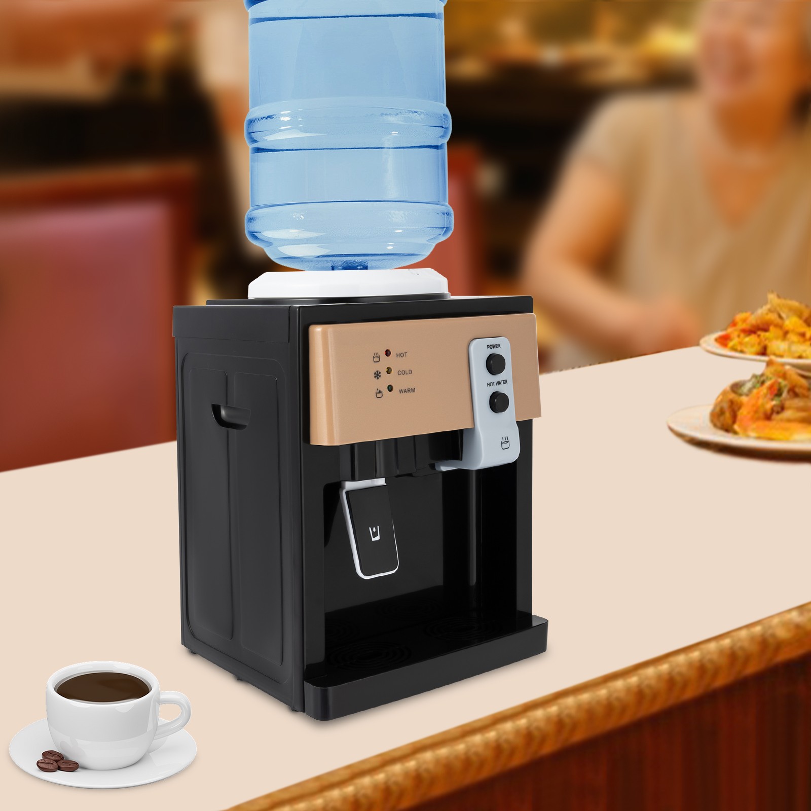 Top Loading Countertop Water Dispenser Hot Cold Water Cooler Drinking Machine