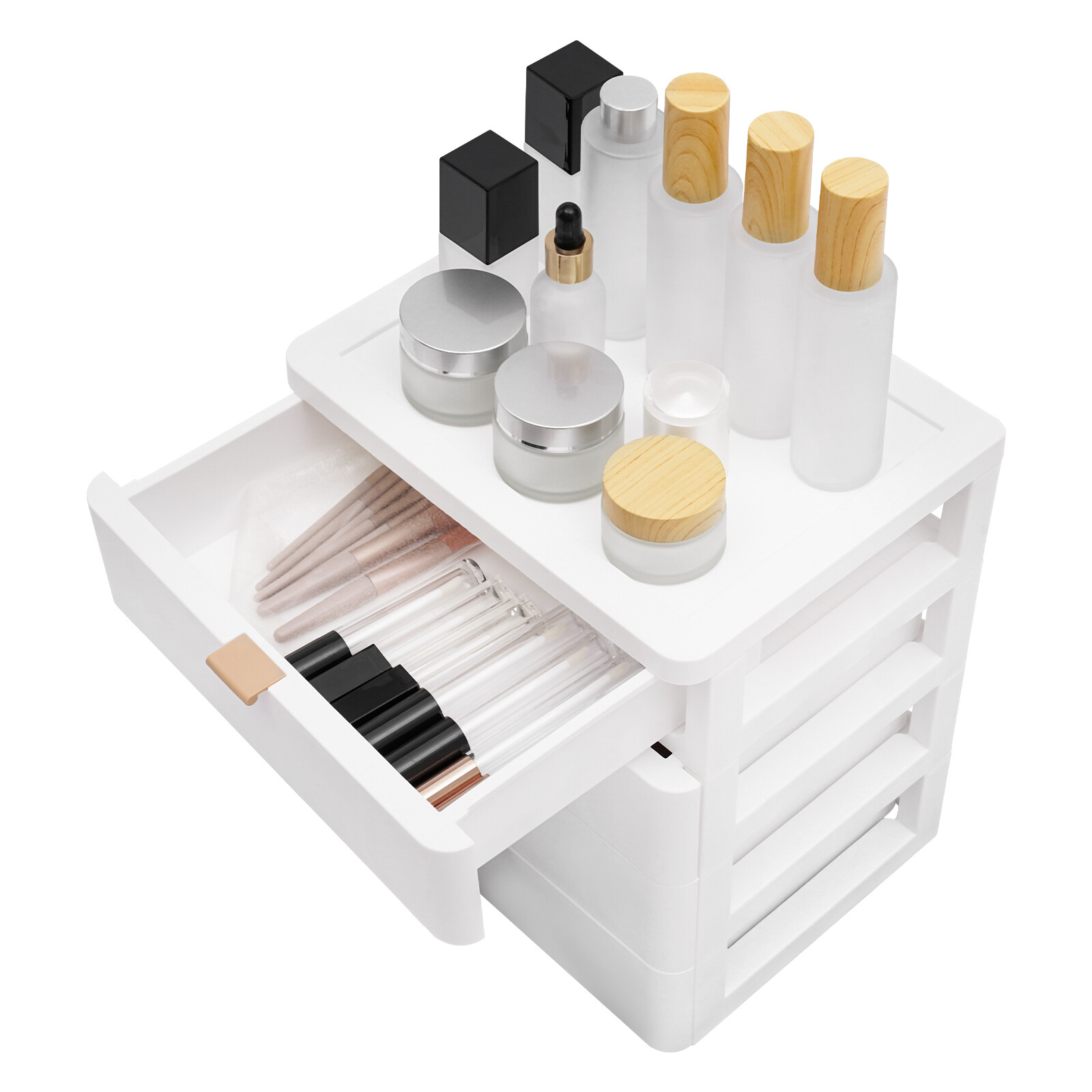 Tabletop Mount Storage Box Desk Organizer With Drawer 26*20.2*29cm For Office