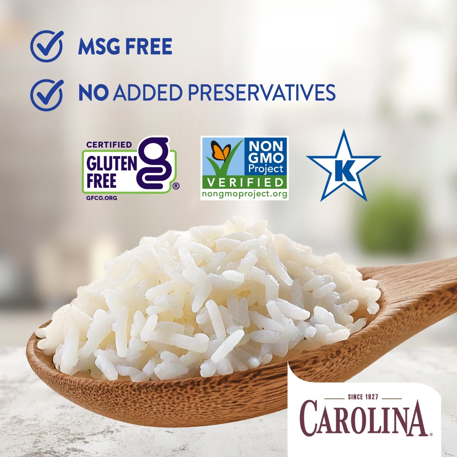 Carolina Enriched White Rice, Extra Long Grain, 20 lb Bag.