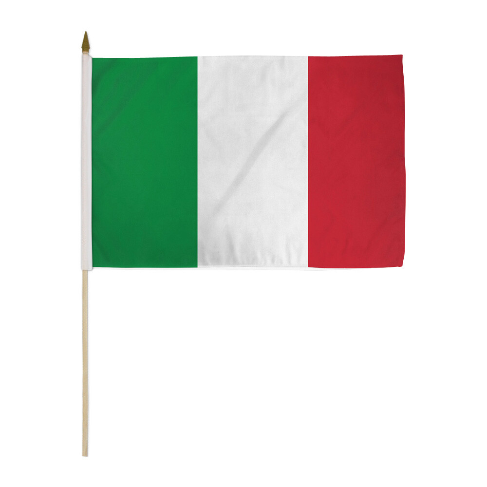 1 Dozen Italy Stick Flag 12x18in Handheld Italian Flag