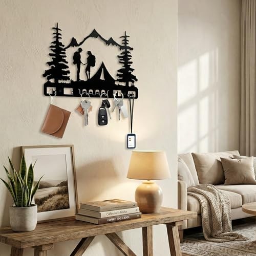 Key Holder Wall Mounted Key Hooks, 15.7 x 9.9 in /40 x 25.2 cm Camping Hook