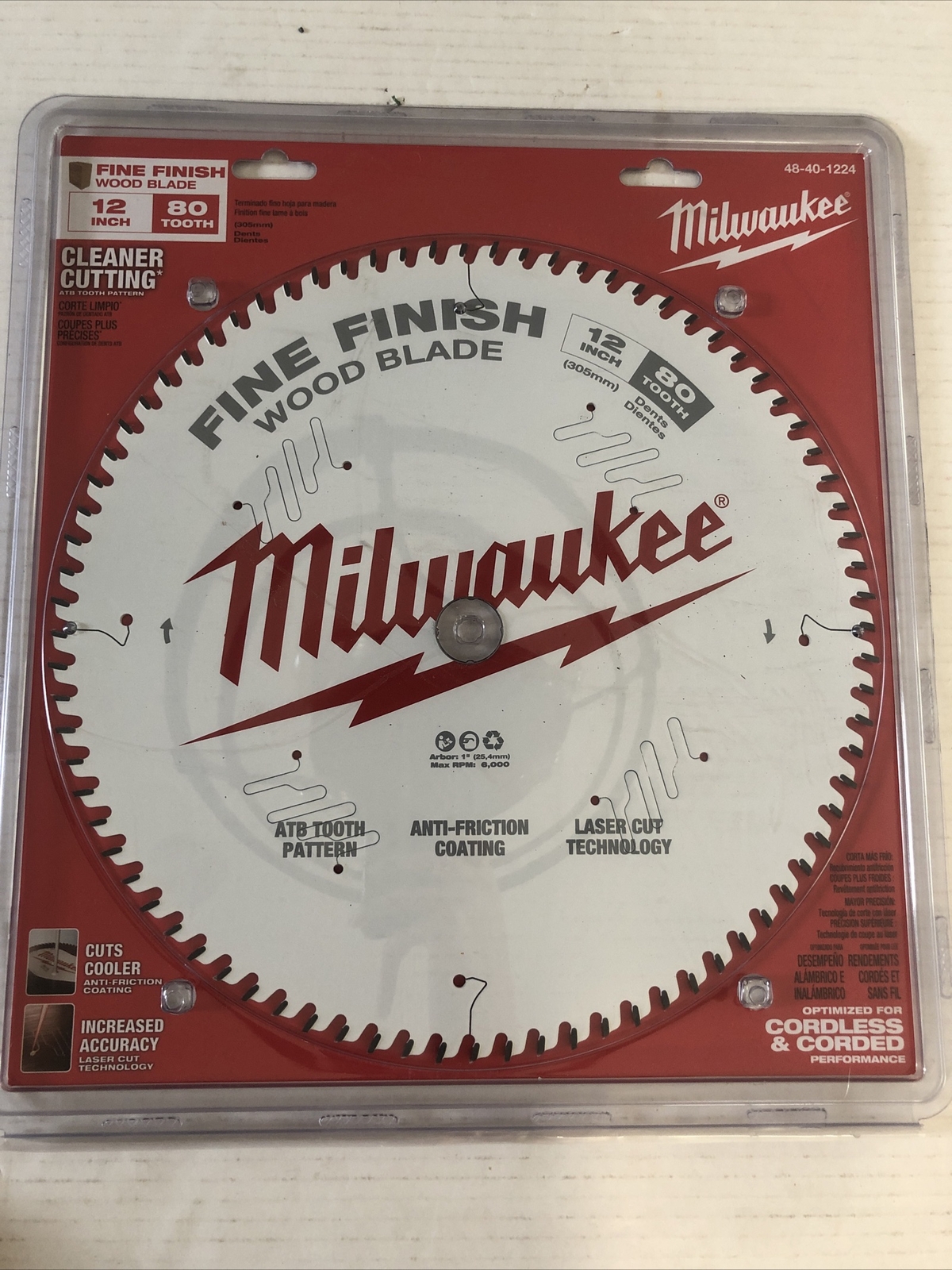 Milwaukee 48-40-1224 80tooth Fine Finish Wood Blade – Brand New!!