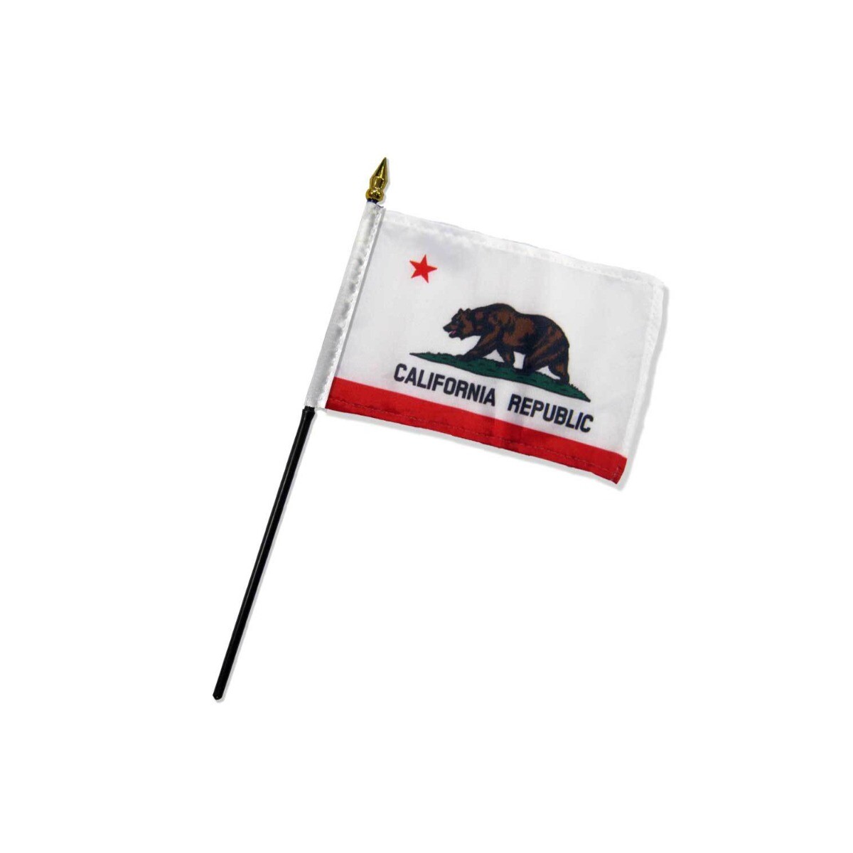 1 Dozen California Stick Flag 4x6in Handheld US State California Flag CA