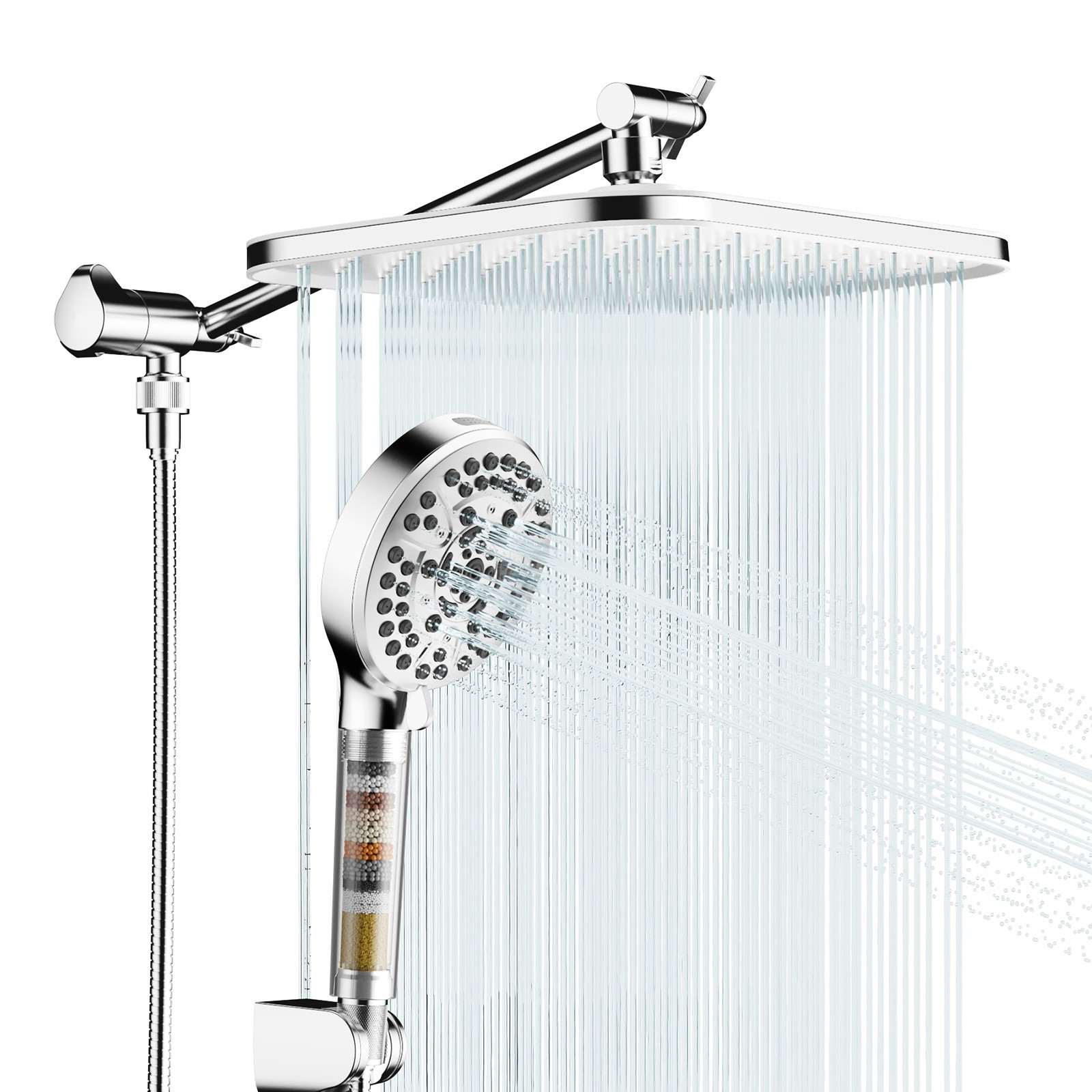 JOMOO Filtered High Pressure Shower Head Combo 10 Spray 12″ Rainfall