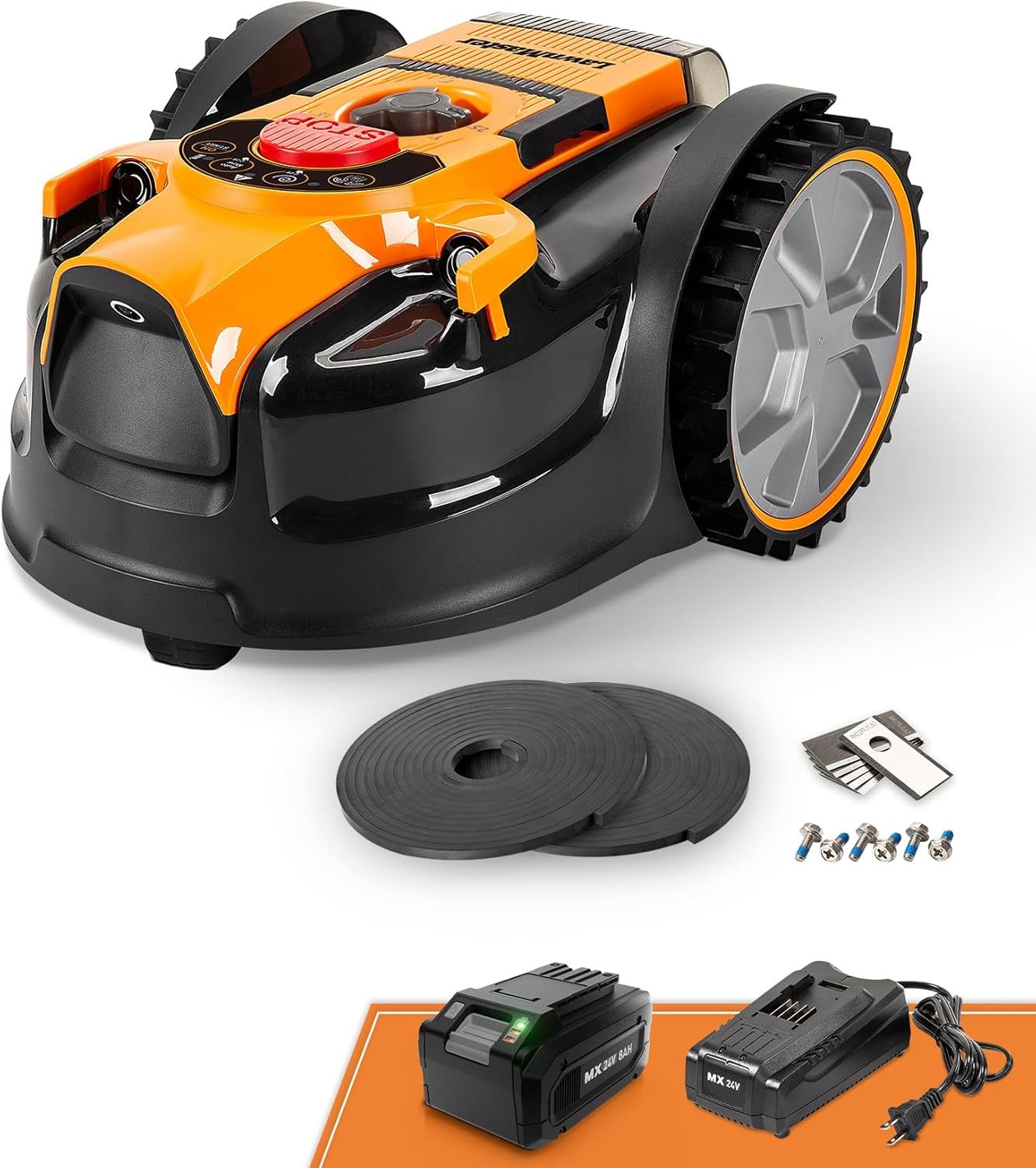 LawnMaster OcuMow™ VBRM601YCM MAX Perimeter Wire Free Robot Lawn Mower CutsSmall