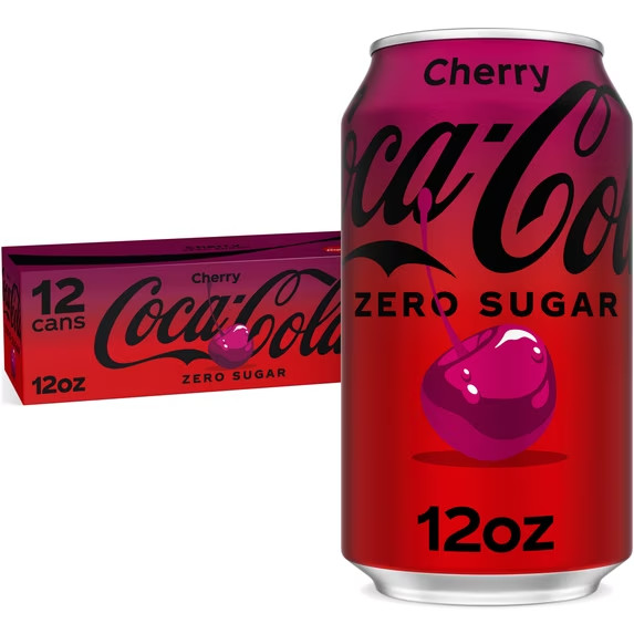 Coca-Cola Zero Sugar Cherry Soda Pop Fridge Pack Cans, 12 fl oz, 12 Pack