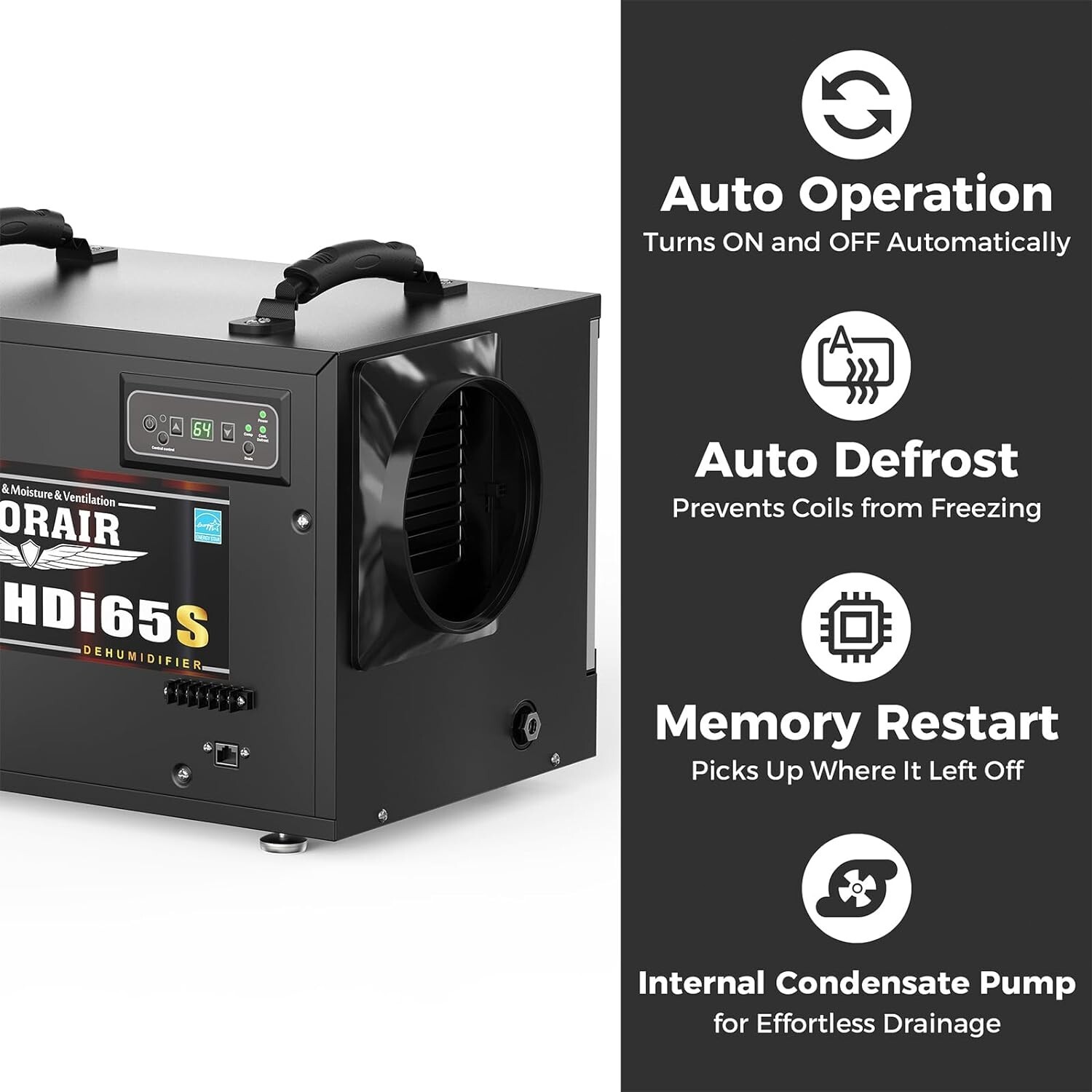 ALORAIR Sentinel HDi65S 120PPD Crawl Space Basement Dehumidifier w/Pump R32