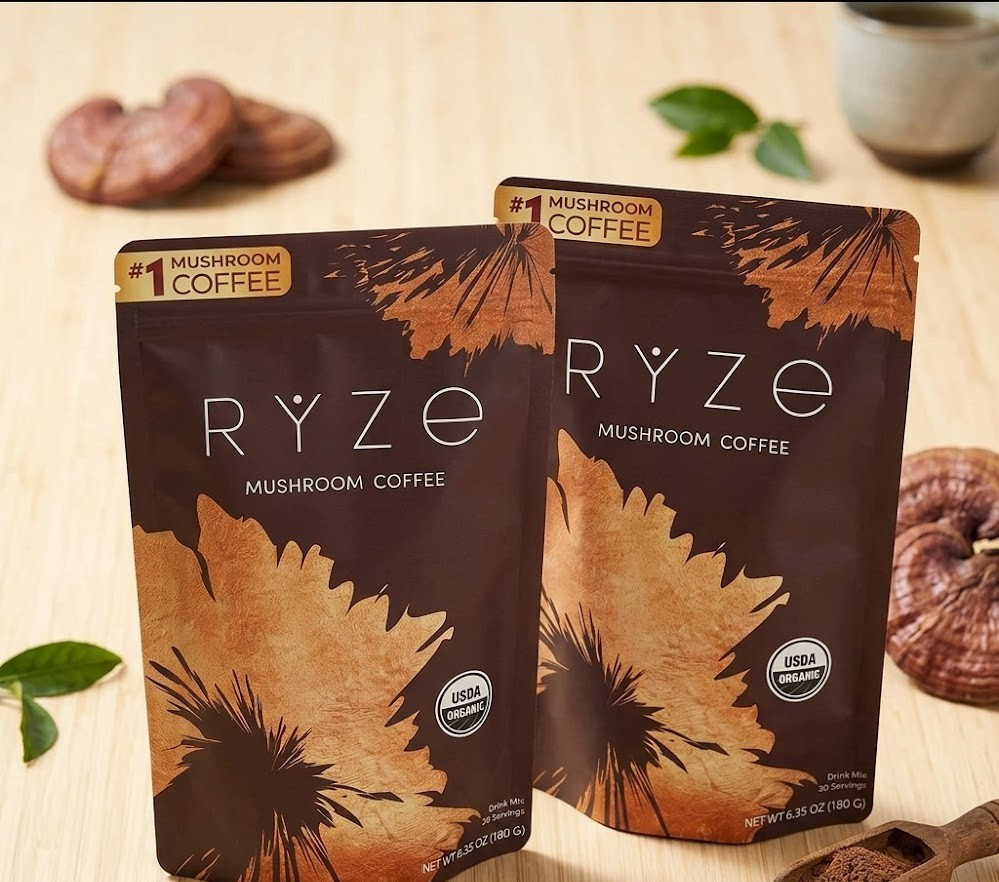 NEW Organic Ryze Mushroom Coffee, 30 Servings/Bag, Instant, Free Shipping