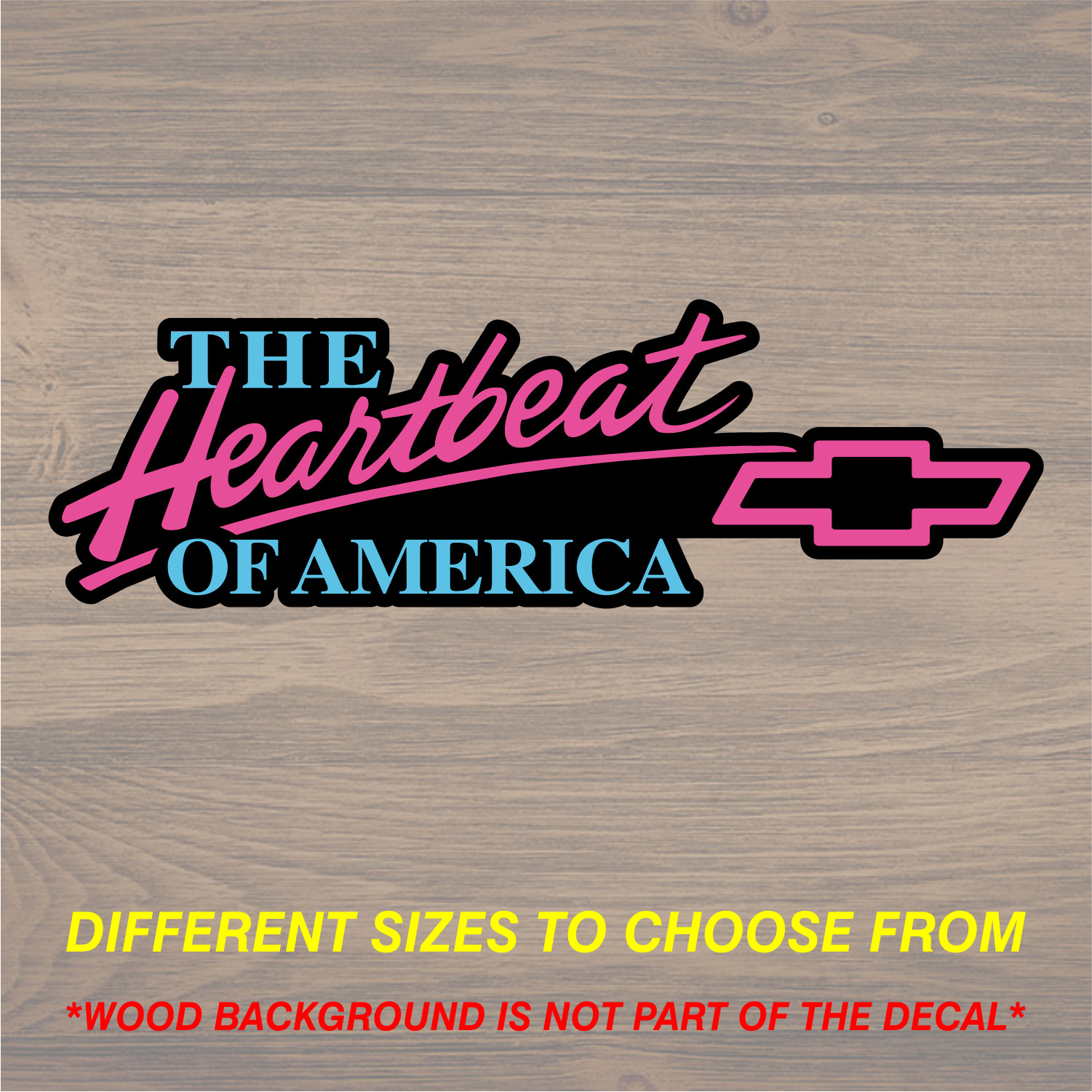 Vinyl Decal Sticker Fits Chevrolet Heartbeat of America Graphics
